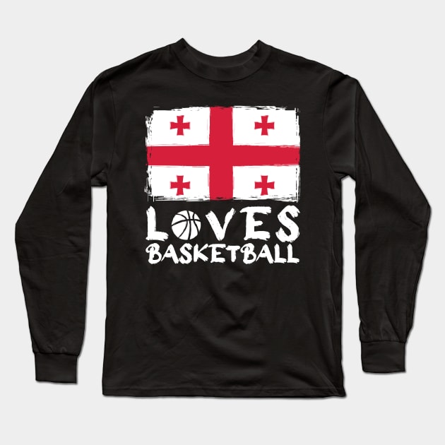 Georgia Loves Basketball Long Sleeve T-Shirt by Arestration